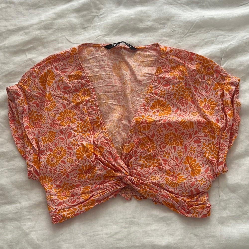 Zara Smocked Crop Top